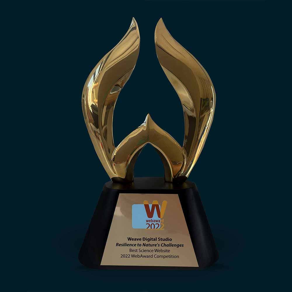 2022 WebAward trophy: Resilience to Nature’s Challenges