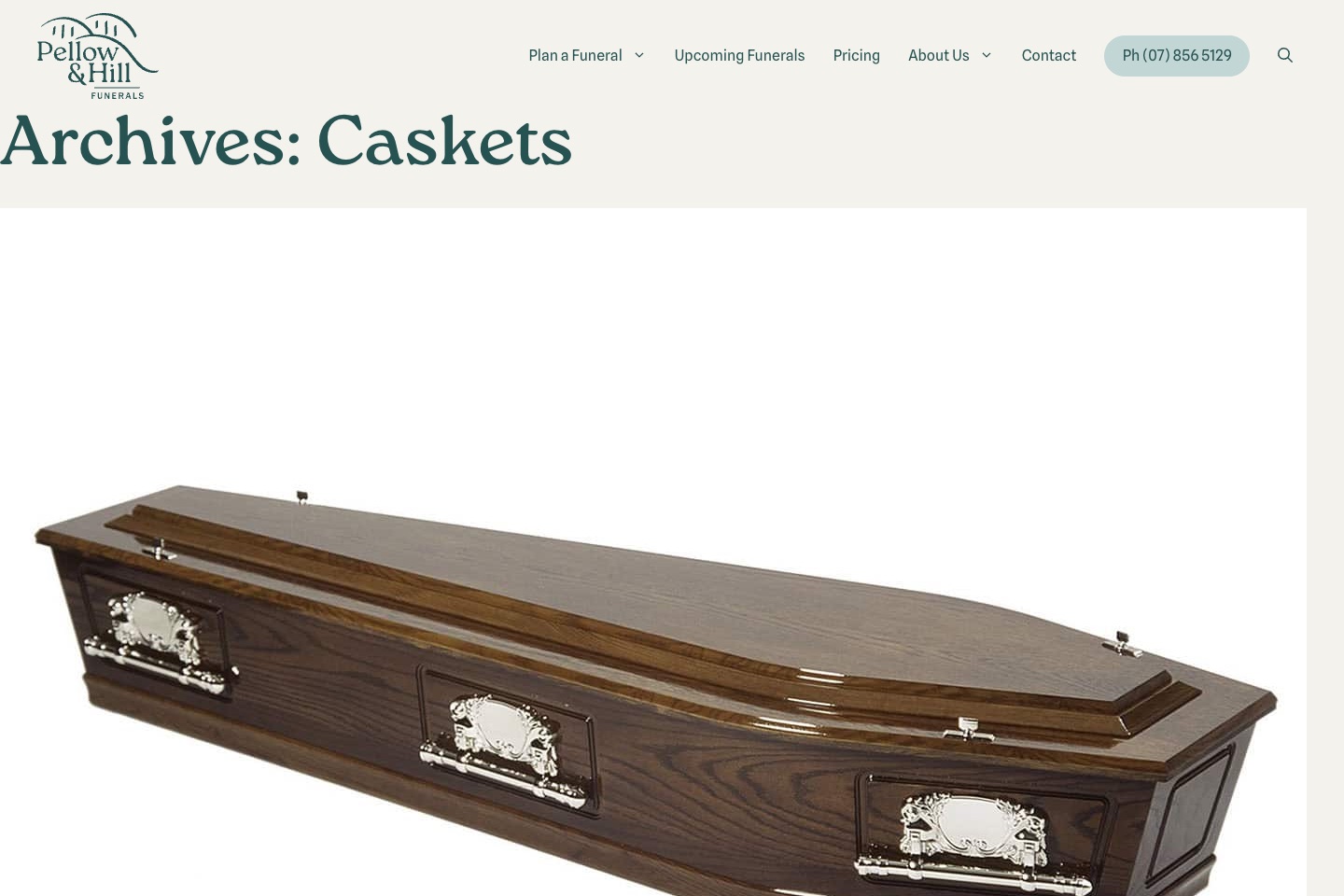 The casket catalogue on the Pellow & Hill website