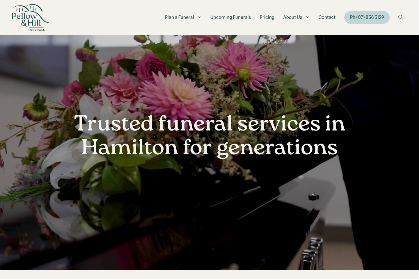 The Pellow \& Hill Funerals homepage